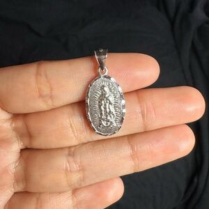 Double sided 925 silver pendant Virgin Mary and st Jude